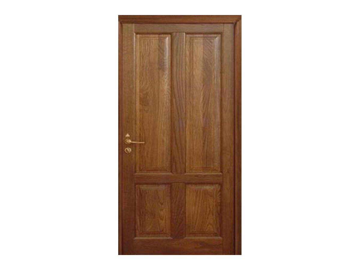 Solid wood four-panel interior door